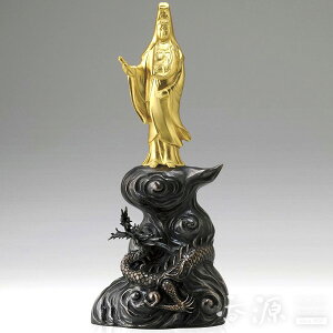 高岡銅器 置物 龍観音 銅製 須賀松園作