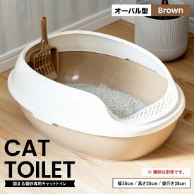 ≪あす楽対応≫キャットトイレ　オーバルBR 猫 トイレ 本体 ネコトイレ 猫用トイレ キャットトイレ しつけ 猫砂 コーナン
