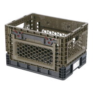 折りたたみコンテナ コンテナ 収納ボックス カーキ 小サイズ スタッキング対応 折畳み コンテナボックス …