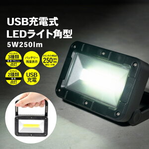 コーナンオリジナル LIFELEX USB充電式LEDライト角型 5W 250lm CAM02−1874 ブラック