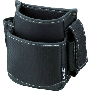 【メーカー直送T】トラスコ中山(TRUSCO) 腰袋 2段 携帯電話ホルダー付き ブラック TWP2-BK
