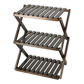 コーナンラック 折り畳み式木製ラックR 3段 幅460mm コンパクト 持ち運びラクラク BBQ キャンプ 折りたたみ フリーラック ラック 木製 コーナンオリジナル LIFELEX