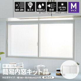 【12/5(金)限定 抽選で最大100%ポイントバック 要エントリー】アクリサンデー 新エコな簡易内窓キット品 Mサイズ ホワイト 対象面材板厚3mm 面材付 取付可能窓枠サイズ高さ900mmx幅1800mm以内