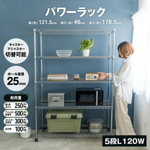 ラック 棚 スチールラック 5段 総耐荷重500kg 1段耐荷重250kg システムラック 大容量 収納 頑丈 奥行46cm レンジ オーブン キャスター付き 高さ調整可能 可動棚 組み立て簡単 棚板追加可能 コーナ