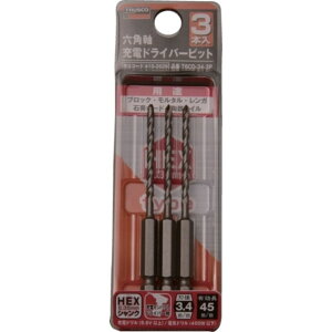 �y���[�J�[����T�z�g���X�R���R(TRUSCO)�@�Z�p���[�d�h���C�o�[�r�b�g�@3�D4×90�@3�{�g T6CD-34-3P