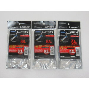 yJizELECOM LD-GPA/BU03 GR Cat6A LANP[u 0.3m×3Zbg X^_[h u[ I