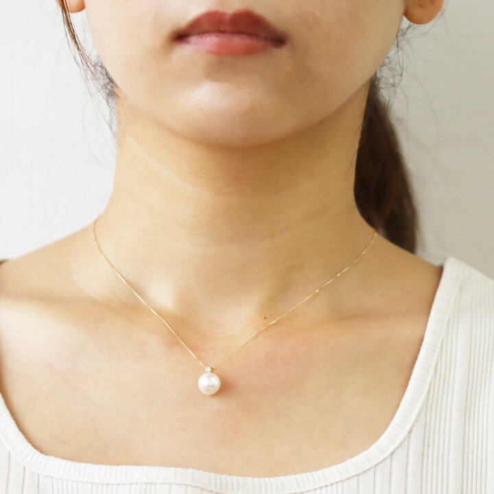 楽天市場】あす楽 あこや真珠 ネックレス 18k ダイヤモンド あこや  