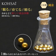 【純金 1g】K24 純金ボール 貯蓄ボトル スターターセット 瓶付き (0.15g×7個 約1.05g) 日本製 K24H 999.…