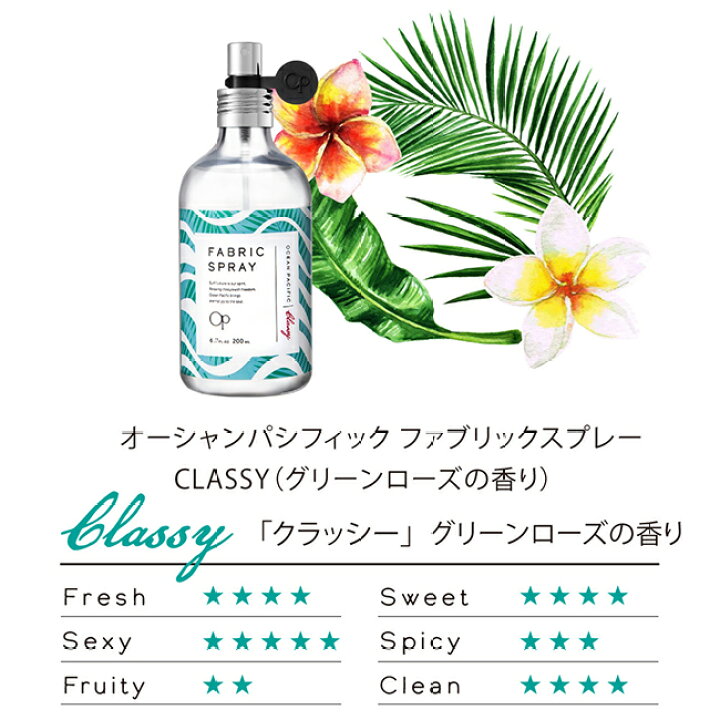 オーシャンパシフィック OCEAN PACIFIC ファブリックスプレー 全5種 200ml バレンタイン ホワイトデー プレゼント ギフト 香水問屋 オーシャンパシフィック ジュース 箱なし 男性 女性 15ml