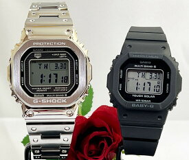 【恋人屋】恋人たちのGショック ペアウオッチ G-SHOCK BABY-G カシオ GMW-B5000D-1JF BGD-5650-1JF 電波ソーラー 2本セット 電池交換不要 時間がくるわない ラッピング無料 手書きのメッセージお付けします あす楽対応