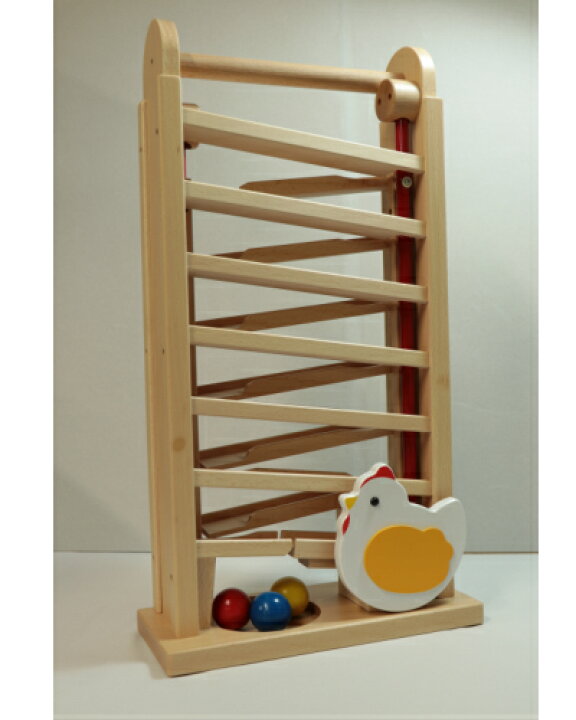 楽天市場 送料無料 日本製木のおもちゃキンコンタワー スロープ コロコロ にわとり 転がる 木のおもちゃ 木製 知育玩具 幼児 子供 女の子 男の子 玩具 おもちゃ 日本製 誕生日プレゼント 出産祝い プレゼント ギフト 贈り物 安心安全 Koide コイデ東京 木