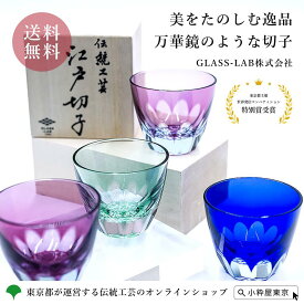 【全品ポイント15倍！8/11 1:59まで】江戸切子 砂切子 サクラサク 金魚 YUKI クローバー 冷茶グラス 送料無料 専用巾着 桐箱入り 伝統工芸品 椎名切子 おしゃれ かわいい ギフト プレゼント 母の日 父の日 敬老の日 お祝い GLASS-LAB株式会社