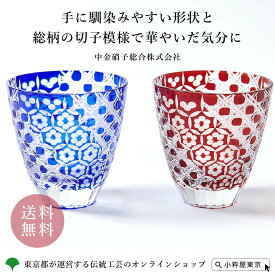 手づくり 伝統工芸品 江戸硝子 粋彩切子 オーバルグラス 宝尽し 粋彩 切子 中金硝子総合株式会社