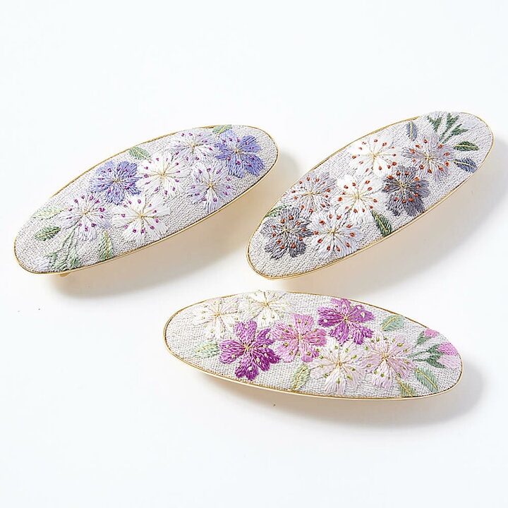 楽天市場】バレッタ 桜の柄の髪飾り 女性用 髪留め 刺繍 ハンドメイド 