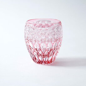 【全品ポイント15倍！8/11 1:59まで】ガラス食器 桐箱入り ギフト 伝統工芸品 東亜硝子工芸 江戸切子 クリスタル ロックグラス 蓮華 金赤