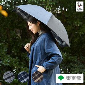 東京洋傘 ダブルフェイス ビックチェック 折りたたみ傘 株式会社市原