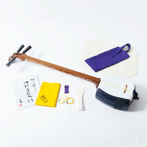 有限会社亀屋邦楽器 お稽古用 津軽アフリカ花林三味線(延棹) お稽古セット一式 東さわり付き