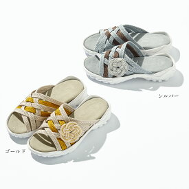 浅草くみひもサンダル ゴールド シルバー カジュアル コンフォートサンダル 女性 歩きやすい 桐生堂