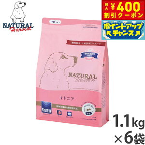 【400円OFFクーポン!&エントリーでポイント+4倍!11月1日!】ナチュラルハーベスト ドッグフード キドニア 慢性腎臓病用食事療法食 1.1kg×6袋セット【送料無料】 無添加 犬用 日本専用
