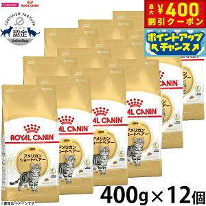 【400円OFFクーポン!&エントリーでポイント+4倍!11月1日!】ロイヤルカナン キャットフード アメリカンショートヘアー 成猫用 400g×12袋 正規品 猫用品/ねこグッズ/ペットグッズ/ペット用品