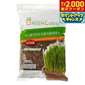 【2000円OFFクーポン！＆エントリーでポイント+20倍！本日限定！】エイムクリエイツ GREEN Labo Dog ＆ Cat grass soil 犬と猫が好きな草の栽培用土 3L