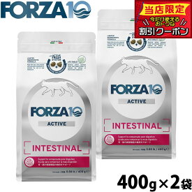 【9/15限定！抽選で最大1万ポイントバック】フォルツァ10 Forza10 キャットフード インテスティナルアクティブ 胃腸ケア用食事療法食 400g×2袋 無添加 猫 全年齢用