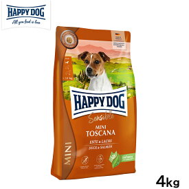 ハッピードッグ HAPPY DOG ドッグフード ミニ センシブル トスカーナ ダック＆サーモン ウェイトケア（成犬〜シニア犬用） 4kg【送料無料】