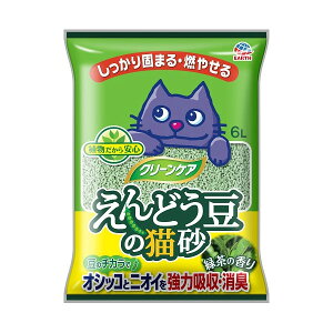 【店内ポイント最大39倍!本日限定!】アース ペット クリーンケア えんどう豆の猫砂 緑茶の香り 6L 猫用品 ねこグッズ ペットグッズ ペット用品 猫砂