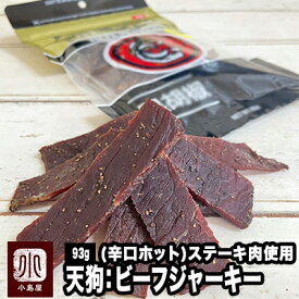 テング ビーフジャーキー ホット 93g 国内製造 ステーキ肉を使用し、スパイシーな味付けがガツンとした旨みを引き出しています ビーフジャーキー の王道かつ王様 天狗 TENGU ホットペッパー お酒 おつまみ 専門店 上野 アメ横