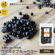 ノンオイル ワイルドブルーベリー 野生種 200g アメリカ産濃厚な甘み 油不使用だからさっぱりしたクリア…