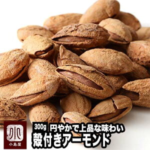 ナッツ専門店 殻付 ロースト アーモンド カリフォルニア産 300g 薄塩味 職人のオリジナル直火焙煎で風味豊か 円やかで上品な味わい 無油 殻付きアーモンド 殻付アーモンド お酒 おつまみ 上