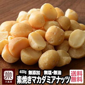 直火深煎り焙煎 ナッツ専門店の素焼きマカダミアナッツ《400g》 オリジナル直火焙煎だから甘みとコクが深い ナッツ本来の甘さ・香ばしさを引き出す為に 無塩 無油：熟練職人さんが深煎りでロースト。マカデミア 無添加 宅急便送料無料