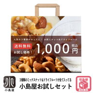 お試し 1000円ポッキリ 小島屋 お試し セット 素焼き 3種 ミックスナッツ Bar御用達極上 ミックスナッツ …