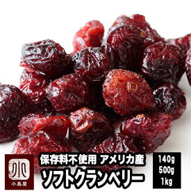 ソフトクランベリー アメリカ産 140g / 500g / 1kg 保存料不使用クランベリーをカットせずに丸のままドライにしていますふっくらと優しい食感とツブツブっとした食感も楽しめます クランベリー ドライフルーツ ドライクランベリー 上野 アメ横 ドライフルーツ 専門店