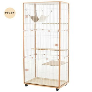 猫ケージ キャットケージ 3段 木製フレーム ハンモック付 広々 大型 高級感 おしゃれ キャットハウス ネコハウス 多段 脱走防止 多頭飼い スチール ペットケージ