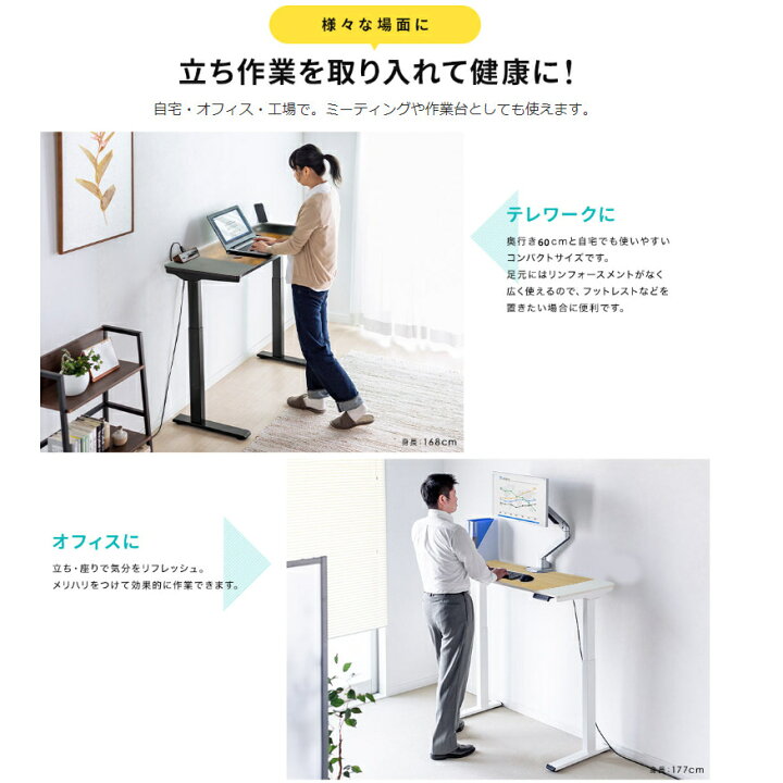楽天市場】電動昇降式デスク 電動デスク スタンディングデスク 昇降 