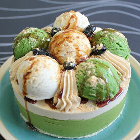アイスケーキ 黒蜜きなこ＆濃い味抹茶 4号 直径12cm 抹茶 ケーキ ろうそく 数字 ケーキ メッセージ プレート　 誕生日 子供 大人 4号 抹茶アイスケーキ 抹茶ケーキ 宇治抹茶 送料無料 お誕生日ケーキ バースデー ケーキ 名入れ 贈り物 小島屋乳業製菓 新宿Kojimaya