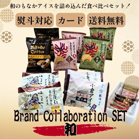 御挨拶 ギフトアイスクリーム ブランドコラボ 和SET もなかアイスギフト 豪華 に 食べ比べ ！バラエティ ご当地 アイスセット 送料無料 カード付 熨斗対応 プレミアム アイスモナカ セット 5種10個 入 十万石 ミカド珈琲 梅園 くまどり屋一門 抹茶 あずき