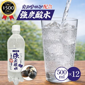 【レビュー書いて500円offクーポン】 小原 北海道の強炭酸水 500ml×12本セット 北海道産 炭酸水 しじみ100個分 オルニチン配合 家飲み 割り材 カロリーゼロ まとめ買い