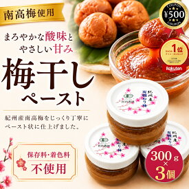 [楽天1位/送料無料] 竹内農園 有機ねり梅 300g×3個セット 無農薬 無添加 国産 和歌山産 南高梅 うめ 梅干し 梅 種なし おにぎり パスタ ソース ねり梅 食品 調味料無添加 便利 贅沢 自然塩 ミネラル豊富 まとめ買い