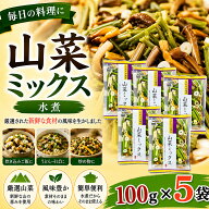 【レビュー書いて500円offクーポン】 源清田商事 水煮 山菜ミックス 100g×5袋セット 山菜 惣菜 中国産 …