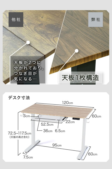 楽天市場】[楽天1位/1000円OFF]EastForce 電動 引き出し付き 昇降 