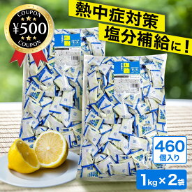 [楽天1位/送料無料] 栄光堂ファクトリー 塩飴 460個入り 2kg レモン風味 小分け袋5枚付き 業務用サイズ 大容量 塩分補給 熱中症対策 夏 スポーツ 運動 塩 青い海使用飴 あめ キャンディー おやつ まとめ買い 屋外 活動 おすすめ