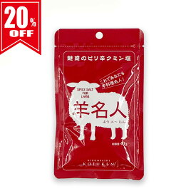【訳あり】＜20％OFF＞（常温）羊名人（ようメ〜じん）40g | 古樹軒 中華 万能 調味料 国産 スパイス 中国 料理 中華料理 羊肉 バーベキュー 焼肉 かけるだけ 簡単 便利 本格中華 お家ご飯