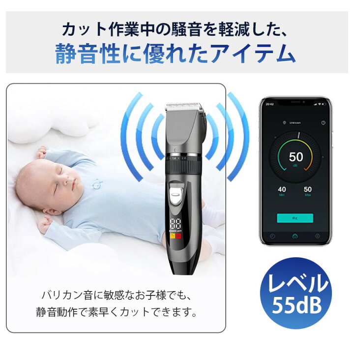 ご購入者様決定꒰未使用꒱防水 LEDディスプレイ コードレス バリカン 