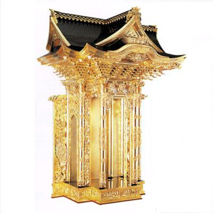 楽天市場】【寺院用】 西用 本宮殿 本金箔押 金具打 出隅三方妻屋根 