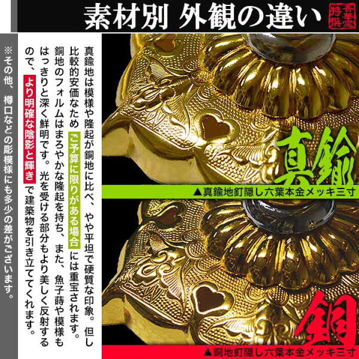 楽天市場】【京都製 錺金具】釘隠し 六葉(普通型) 8分真鍮地に本金鍍金 