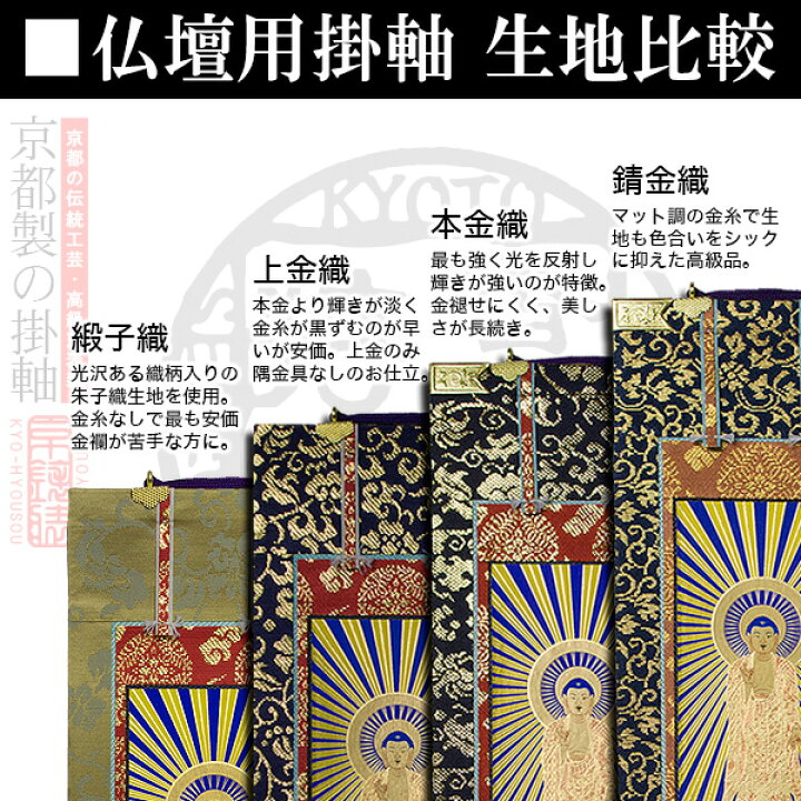 楽天市場】【京表装】【三幅一組】仏壇用掛軸 緞子 50代七宗派：[真宗 