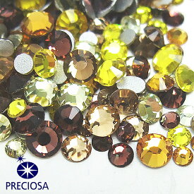 カラーミックス (100粒)プレシオサ PRECIOSA ラインストーン スワロ 代用 ss5 ss7 ss9 ss12 チェコビーズ ハンドメイド ビーズ ガラスパーツ サイズランダム チェコ製 ネイル パーツ ビジュー ネイルパーツ ミックス レジン デコパーツ