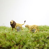 [フィギュア ライオン ペア] 苔テラリウム フィギュア ミニ ミニチュア フィギュア オリジナル